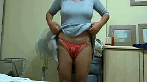 i lift my dress for stepson so he jerks off and cums hard on me