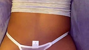 Hot amateur wife surprises with beautiful thong and huge ass fucks her while studying hardcore