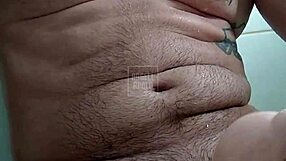 damn masked tattooed stud showers with toy up ass till massive cum explosion!