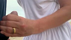 Hey people watching my big tits milf handjob cumshot pov?