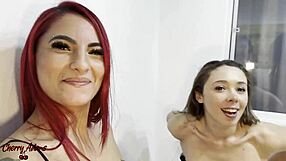 five horny latina teens finger lick strap-on in wild lesbian orgy party