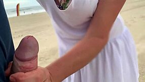 Hey people watching my big tits milf handjob cumshot pov?