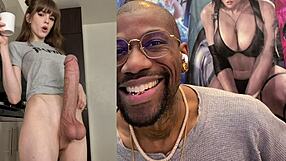 Thicc transgender's hard monster cock fucks tight bald pussy of petite 18+ cosplay teen girl
