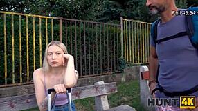 yo this old dude hunts down blondes picks up gf fucks her doggystyle for cash outdoors
