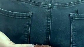 brunette in tight jeans grinds facesitting mr bear dominating his face relentlessly