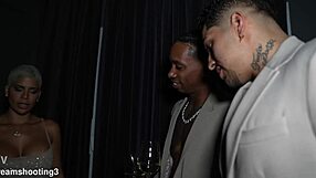 Two guards fuck famous Venezuelan DJ's big tits pussy