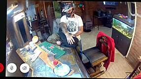 Wife caught riding biker cock on ring camera live
