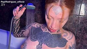 hot tattooed slut gets fucked wildly in the bathtub