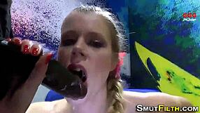 Euro Slut Takes Massive BBC Cum Sprays Across Her Eager Face