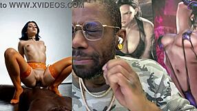 Slutty Ebony Milf's Sloppy Deepthroat and Bald Pussy Cowgirl Ride