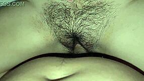 hot latina stepdaughter's hairy wet pussy gets first creampie from small cock daddy