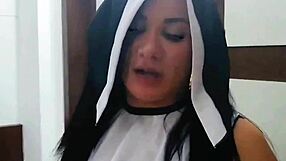 innocent halloween nun takes creampie blowjob from huge cock ughh so hot