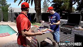 Penelope Kay Gets A Spectacular Fireworks Cum Show From Stepdad And Stepbro