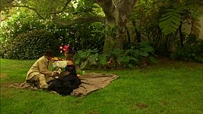 Naughty couple fucks in enchanted garden