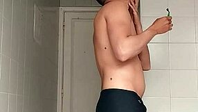 i'm stroking my cock watching this sexy beach shorts shave