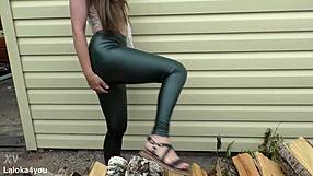 damn girl, suck that cock sensually outdoors in country then take cum on tongue!