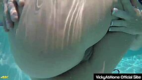 Babes Vicky Vette and Rachel Storms LICK PUSSY in Pool