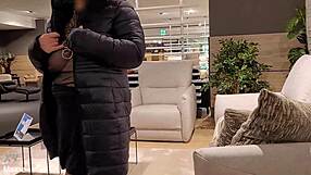 My wife flashing in a store