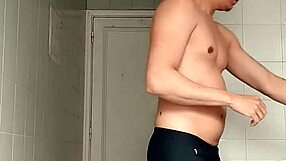 i'm stroking my cock watching this sexy beach shorts shave