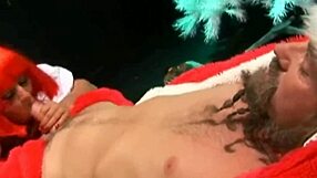 merry blowjob from cute slut on christmas