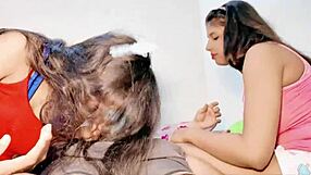 step sisters join for a shared threesome experience