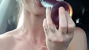hey wanna see big tits flashing car public??