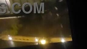 petite wife touches herself by the hotel window