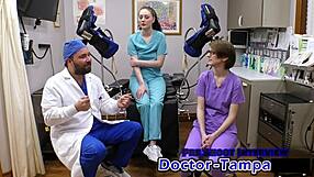 dr tampa gives luci starrs her first intense gyno exam!