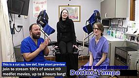 dr tampa gives luci starrs her first intense gyno exam!