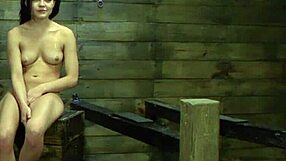 Bound gagged slut chokes on cock before taking a massive facial load!