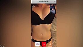 hot brunette stranger spies my cock stroke on cam