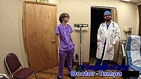 dr tampa gives luci starrs her first intense gyno exam!