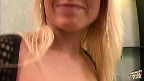 Blonde Evelin Takes Anal Double Penetration Threesome Doggy Creampie in Class