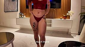 Fiery Brazilian Curly Redhead Bends Over In Lingerie For Hard Ride