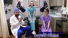 dr tampa gives luci starrs her first intense gyno exam!