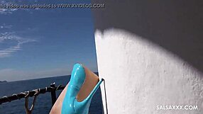 squirting big pussy lips tits tattoo rooftop balcony masturbation