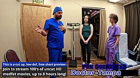 dr tampa gives luci starrs her first intense gyno exam!