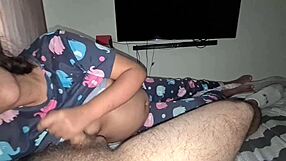 Pregnant Stepsister's Curvy Belly Bounces as Bro Creampies Her Pussy