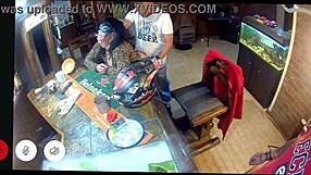 Wife caught riding biker cock on ring camera live