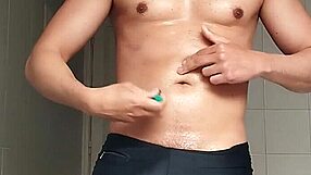 i'm stroking my cock watching this sexy beach shorts shave