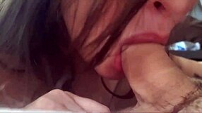 perfect wife dirty talks blowjob cuckold cumshot on natural tits
