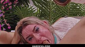 rough sex brings hot cum facial to submissive thea summers