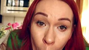Redhead step sister sucks step brother in day nap pov