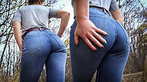 Milf In Blue Jeans Teases Ass