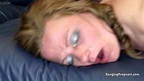 Older pregnant women with hairless pussy gets bent over