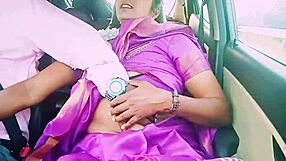 Indian beautiful saree housewife with car driver hot romance telugu dirty talks