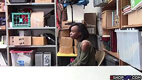 Hot Ebony Shoplifting Teen Hard Smashed By Security