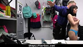 Perverted mall officer offers the teen 18+ thief a mutually beneficial agreement
