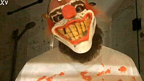 pissy the clown gets dominated in shower roleplay