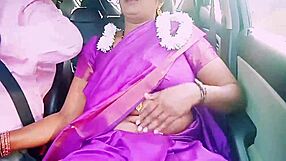 Indian beautiful saree housewife with car driver hot romance telugu dirty talks